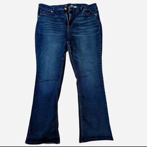 DG2 Women's Blue Jeans Dark Wash QVC 24 Tall Stretch Flare